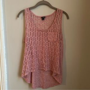 Guess Pink High-low Tank Top